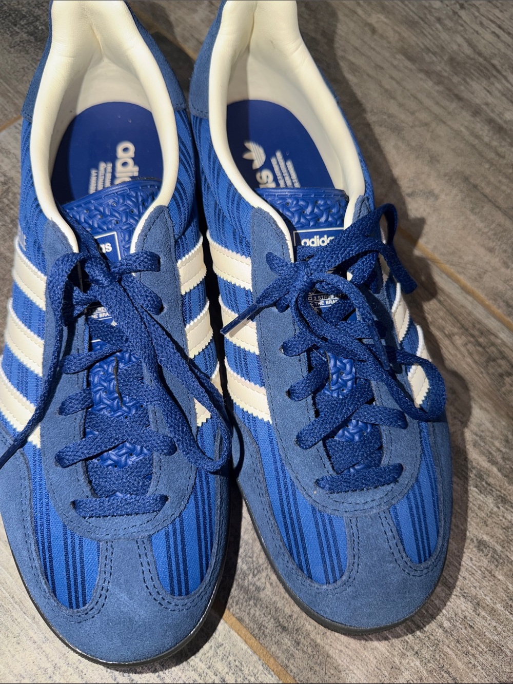 adidas Royal Blue Suede & Mesh Sneakers with White Stripes - Picture 7 of 7